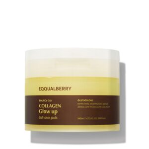 EQQUALBERRY Collagen Glow Up Gel Toner Pads 140 ml (60 pads)