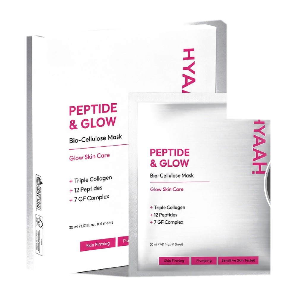 HYAAH Peptide & Glow Biocellulose Mask 1 stk