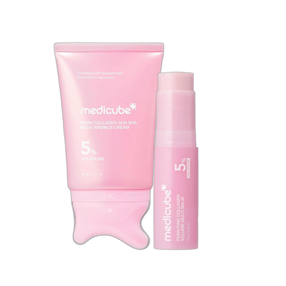 Medicube PDRN Collagen Duo – Gua Sha Neck Wrinkle Cream og Volume Multi Balm