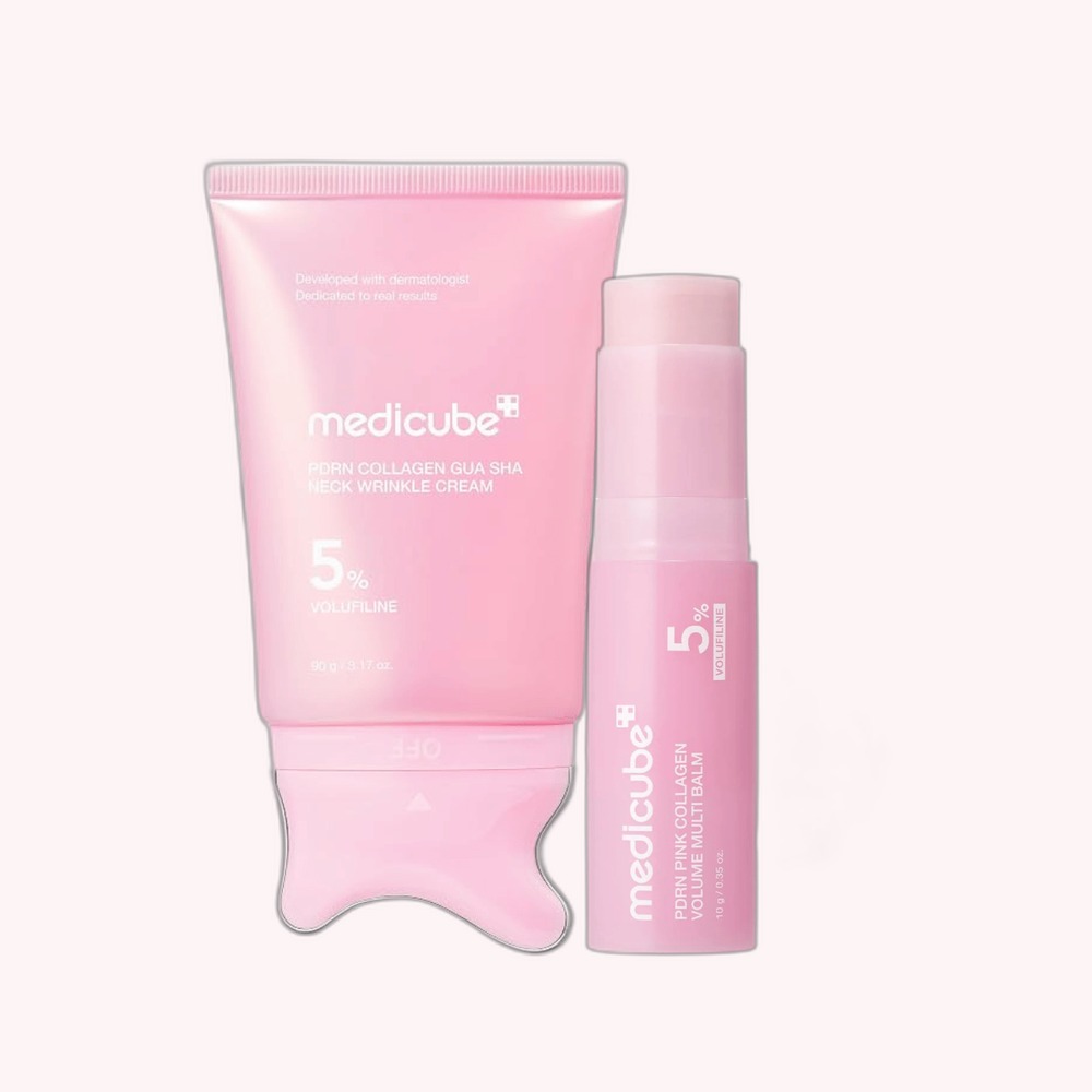Medicube PDRN Collagen Duo – Gua Sha Neck Wrinkle Cream og Volume Multi Balm