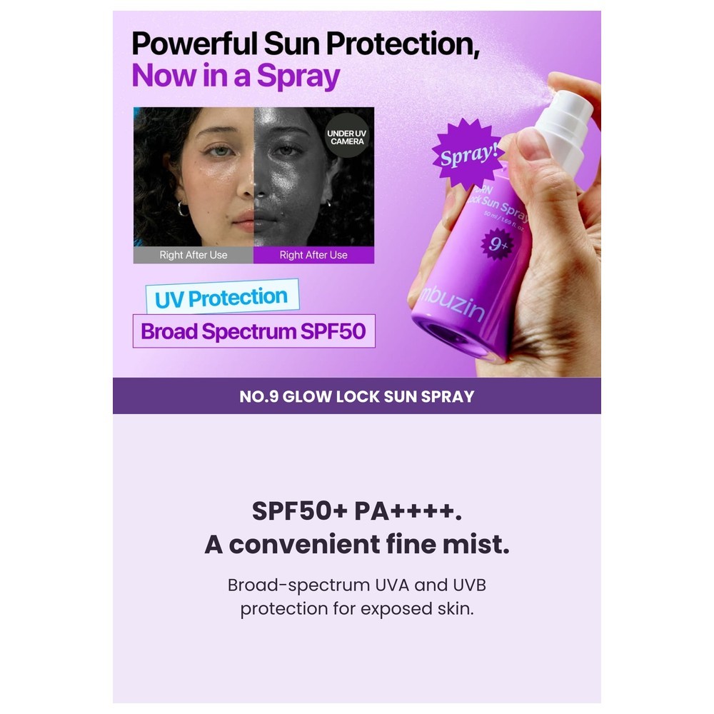 Numbuzin No.9 NAD+ PDRN Glow Lock Sun Spray SPF50+ 50 ml