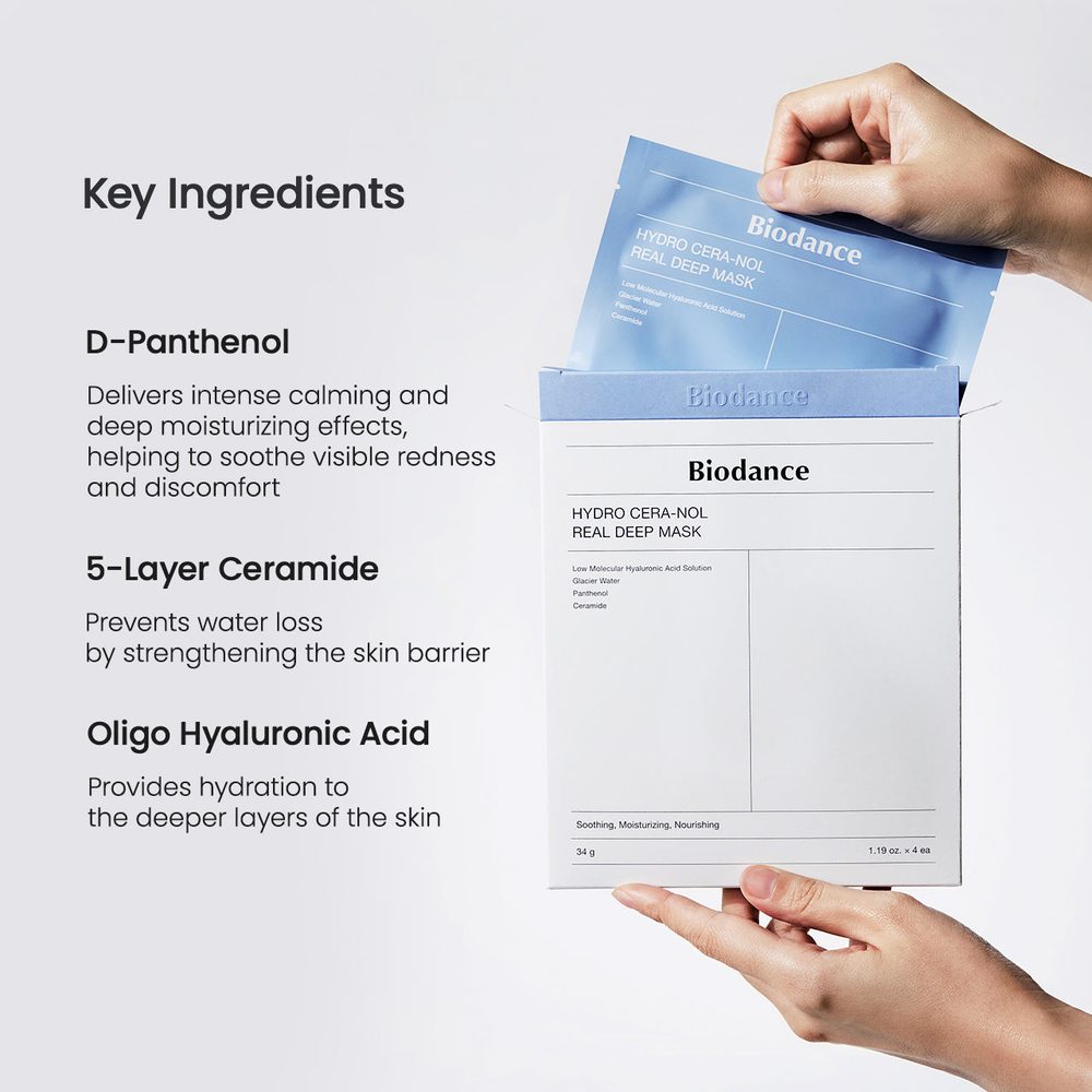 Biodance Hydro Cera-nol Real Deep Mask (1stk) – nøkkelingredienser