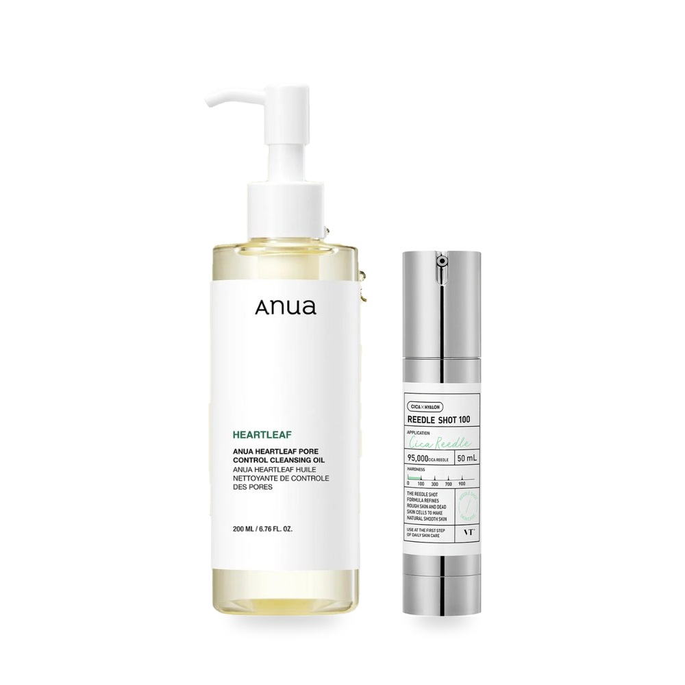 Fet hud kom-i-gang kit – Anua Heartleaf renseolje og VT Reedle Shot 100