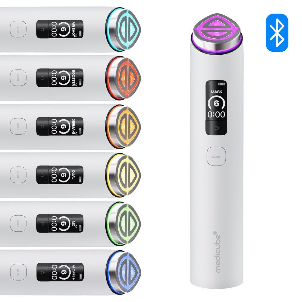 Medicube AGE-R Booster Pro X2 hvit med LED-lys i ulike moduser